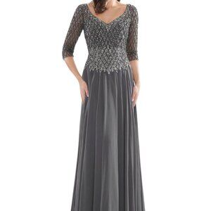 NWT Marsoni by Colors M165 Chiffon Formal Dress Gray Size 22 and Size 24